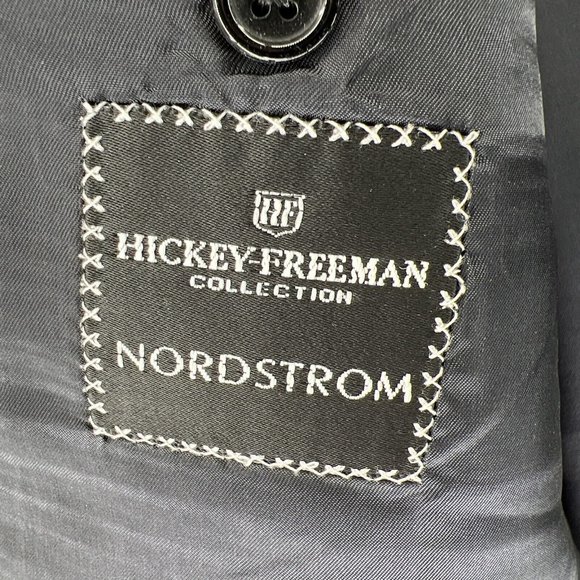 Hickey Freeman Mens Sport Coat 44 XLT Loro Piana Wool Super 120s Blue 2 Button - Picture 5 of 14